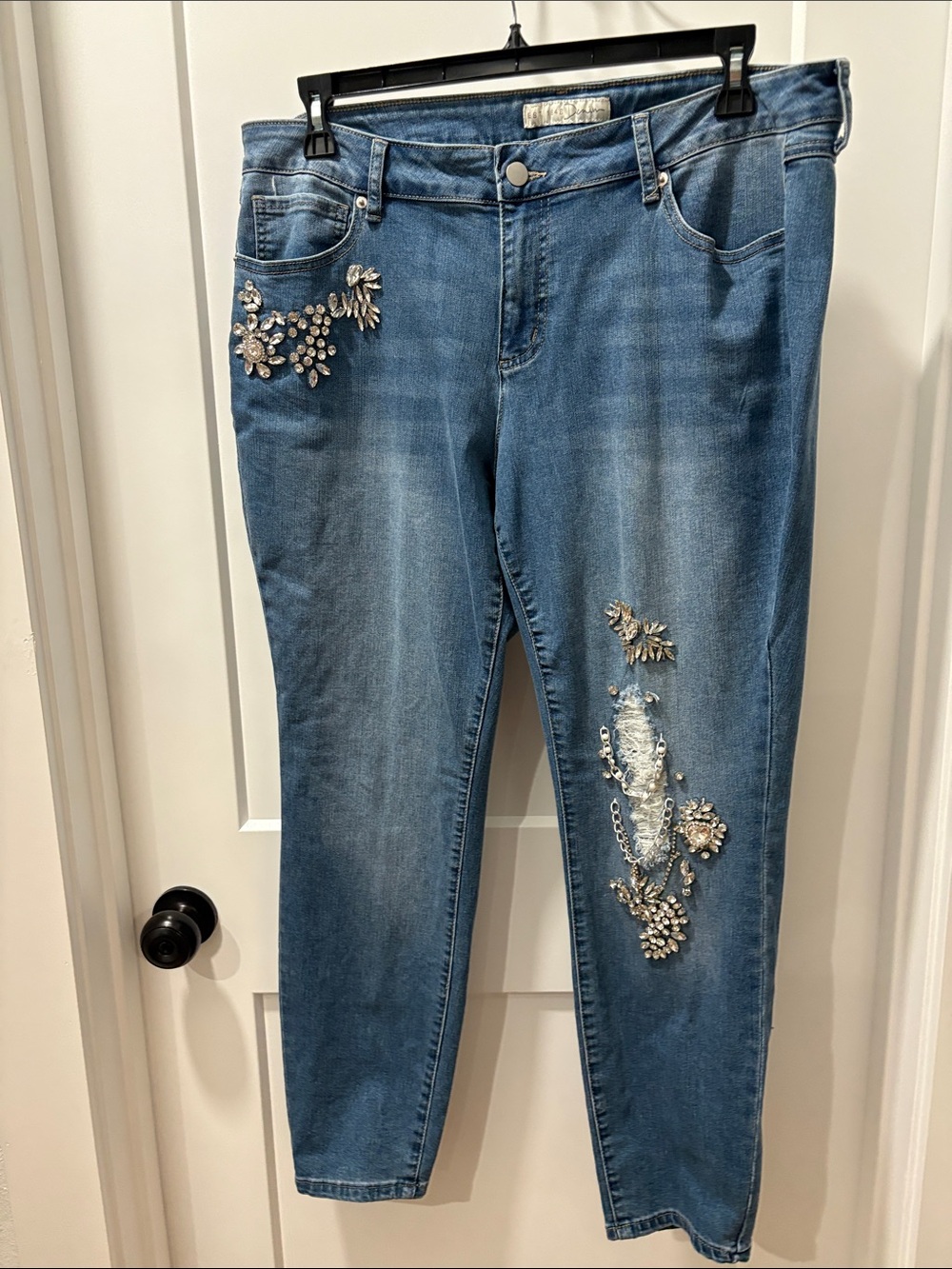 Cato Blue Embellished Boyfriend Jeans